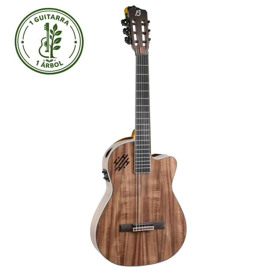 Guitarra Electroclásica Bamboo Pro Slim Koa 39" con Funda Acolchada