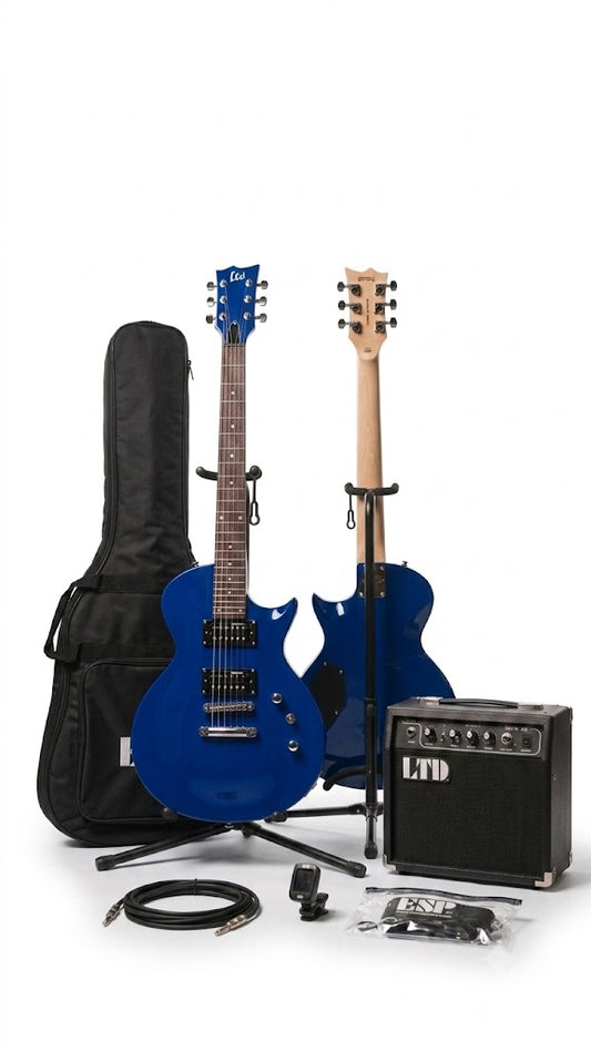 ESP LTD EC-10 Guitar Pack AZUL  –  incluye Amplificador y Accesorios