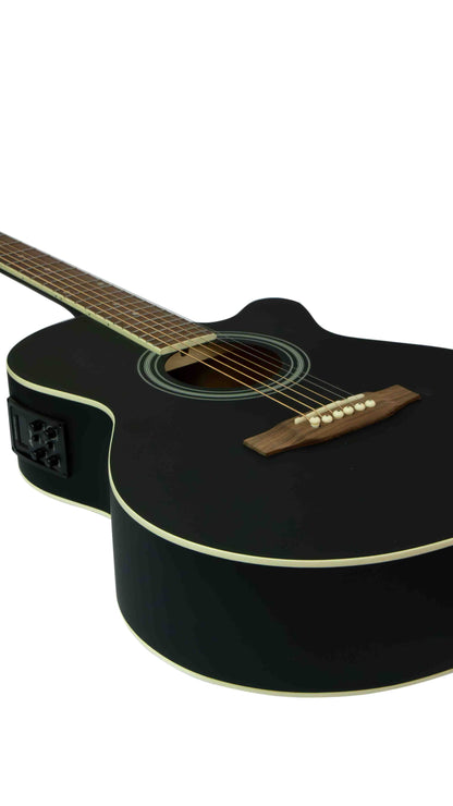 Guitarra electroacústica Bamboo GA-40-BK-Q - Incluye Funda