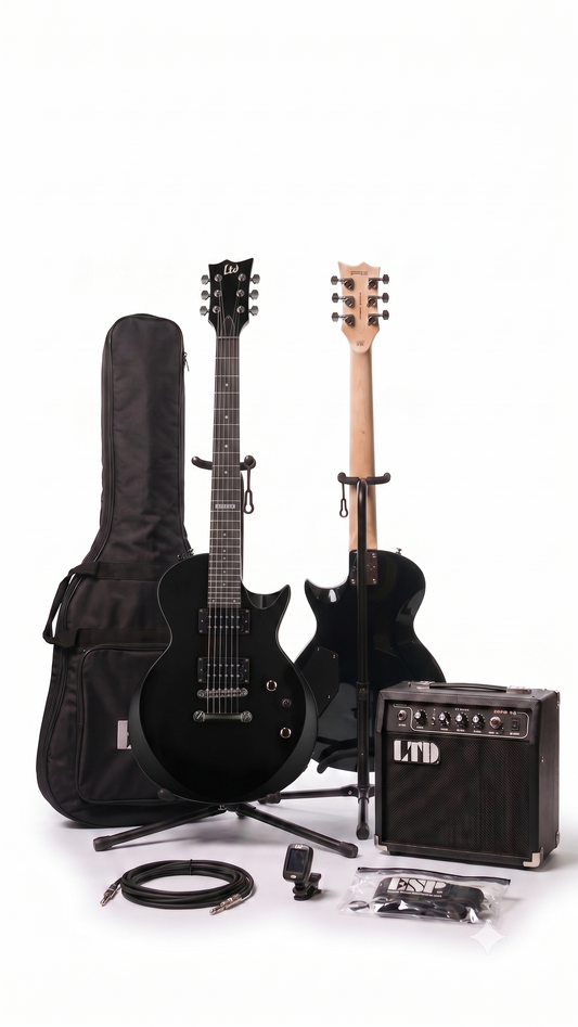 ESP LTD EC-10 Guitar Pack NEGRA –  incluye Amplificador y Accesorios