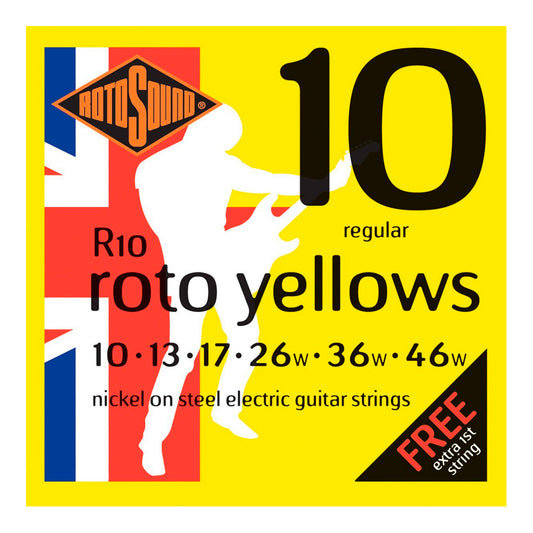 Paquete de Cuerdas Rotosound Roto Yellows R10 Guitarra Eléctrica