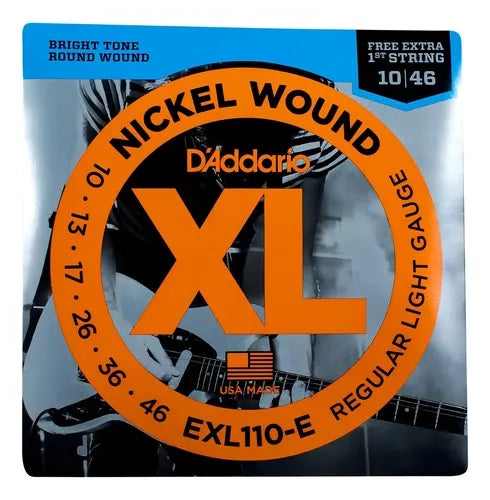 Paquete de Cuerdas D'Addario XL Nickel Wound EXL110-E Guitarra Eléctrica