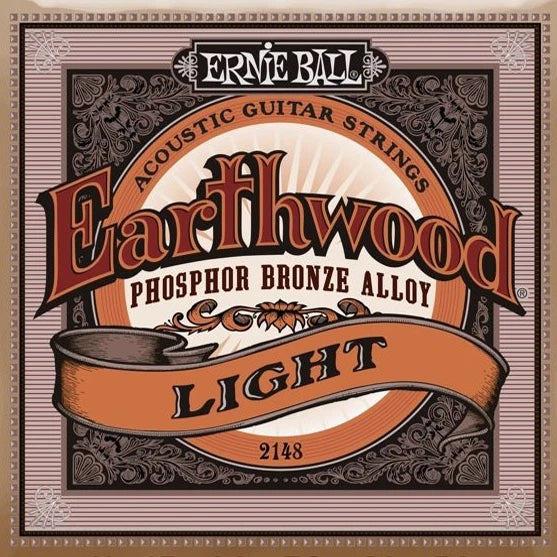 Paquete de Cuerdas Ernie Ball Earthwood Phosphor Bronze Light 2148 Guitarra Acústica