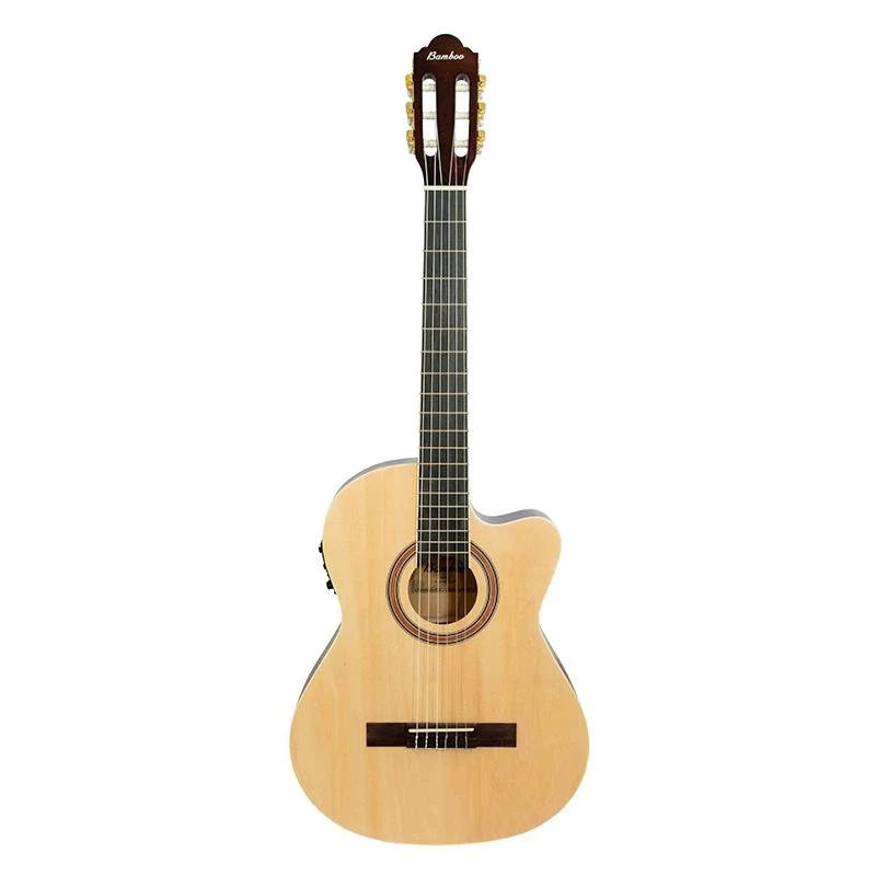 Guitarra Electroclásica Bamboo Studio Natural 39" con Funda