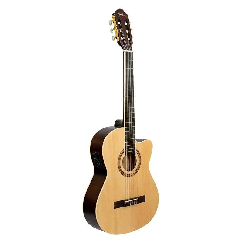 Guitarra Electroclásica Bamboo Studio Natural 39" con Funda