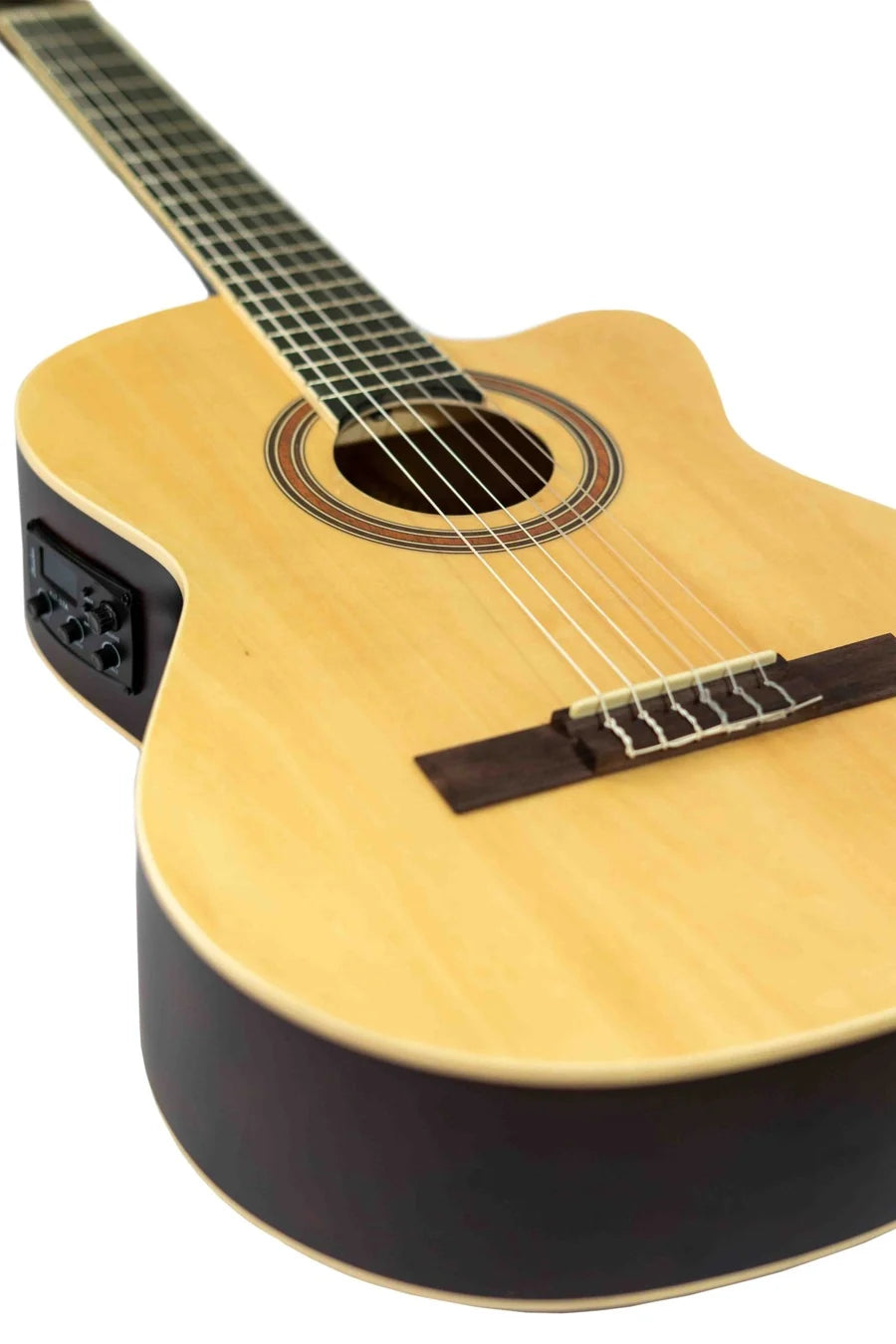 Guitarra Electroclásica Bamboo Studio Natural 39" con Funda